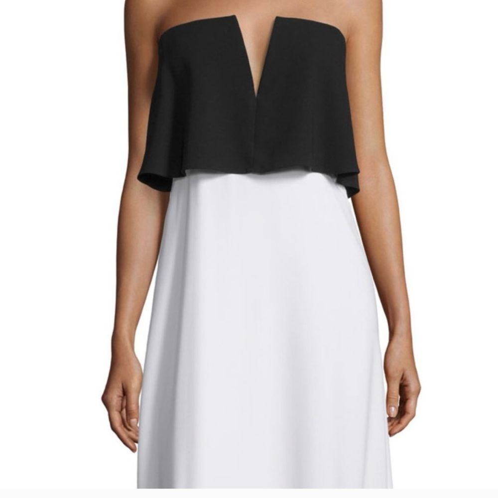 BCBGMaxAzria Strapless Black and White Dress